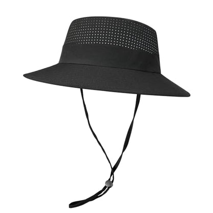 VOBOOM Unisex Wide Brim UV Protection Fishing Sun Hat - color: Black
