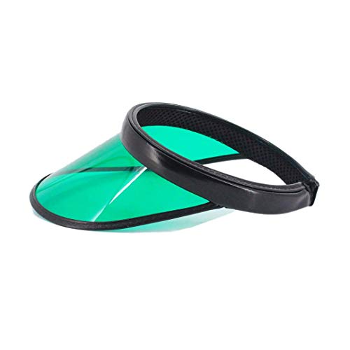 Surkat Women Sun Visors Hologram Wide Brim Thicker Sweatband UV Protective Sportswear Visors Sunhat - color: Green