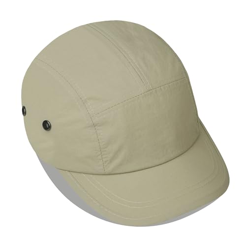Clakllie Quick Dry Short Brim Cap for Men Lightweight 6 Panel Baseball Cap Golf Dad Hats Women's Running Trucker Hat - color: Bssd2547-khaki