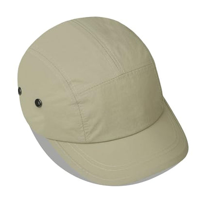 Clakllie Quick Dry Short Brim Cap for Men Lightweight 6 Panel Baseball Cap Golf Dad Hats Women's Running Trucker Hat - color: Bssd2547-khaki