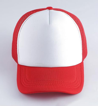Kids-Girls-Trucker-Hat Adjustable-Baseball-Cap Toddler Mesh Sun Hats 2-6Y - color: Bright Red