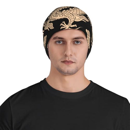 Beanie Hat for Men Women Slouchy Beanie Skull Sleep Cap Soft Lightweight Chemo Hat Stretch Cancer Headwear - color: Dragon