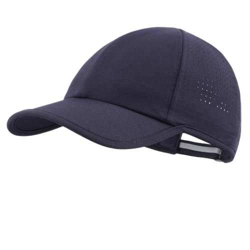 Home Prefer UPF50 Sun Hat for Men Women Reflective Water Repellent Quick Dry Baseball Cap Golf Running Outdoor Sport Hat - color: Navy Blue, size: Large