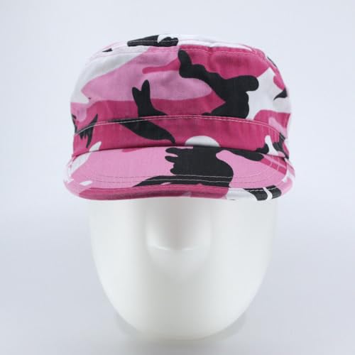 The Vintage Year Heavy Stitch Washed Cotton Cadet Hat Military Army Cap - color: Army Camo Pink, size: One Size