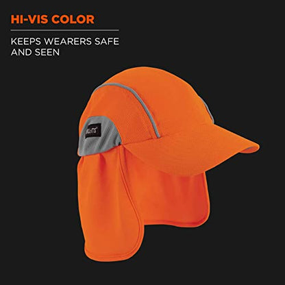Ergodyne Womens High-performance Hat And Neck Shade Baseball Cap, Orange - color: Orange