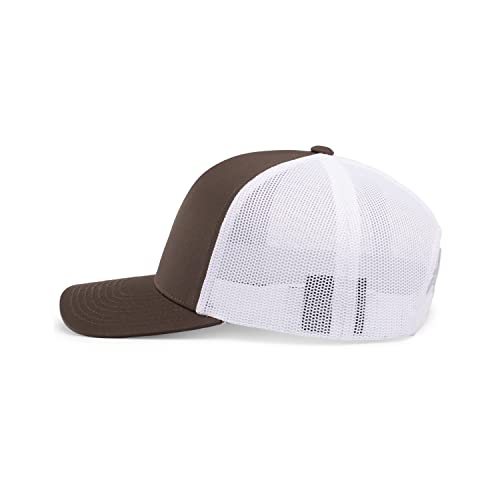 Pacific Headwear Snapback Trucker: Stylish Unisex Cap for All-Day Comfort - color: Brown/White/Brown, size: One Size