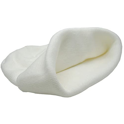 55cube Unisex Winter Beanie Hats Warm Thick Knit Cuffed Skullcaps - color: Solid White