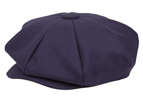 Oversized Men's Super Big 100% Wool 8 Panel Applejack Newsboy Cabbie Gatsby 20 Generation Hats (Not a Regular Apple hat) - color: Solid Navy