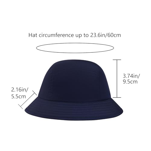 BASSDASH UPF50+ Fishing Bucket Hat for Men Women Lightweight Water Resistant Packable Outdoor Summer Sun Hats FH13 - color: Dark Blue