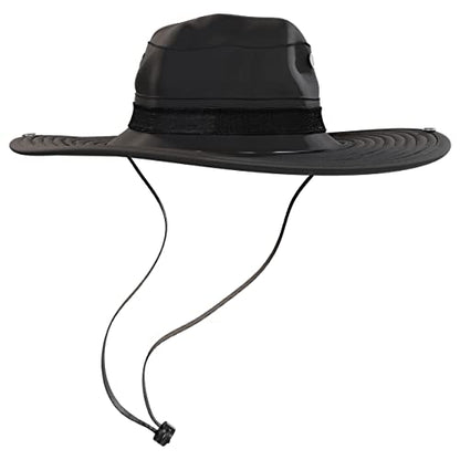 BaHoki Essentials Military Style Bucket Hat - Camo Outdoor Hat with Adjustable Strap - Wide Brim Safari Hat - style: Black