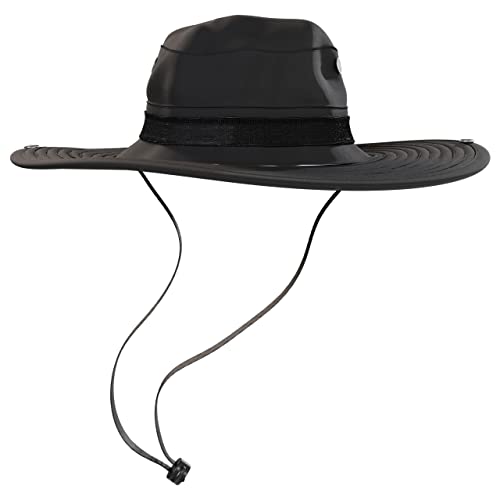 BaHoki Essentials Military Style Bucket Hat - Camo Outdoor Hat with Adjustable Strap - Wide Brim Safari Hat - style: Black