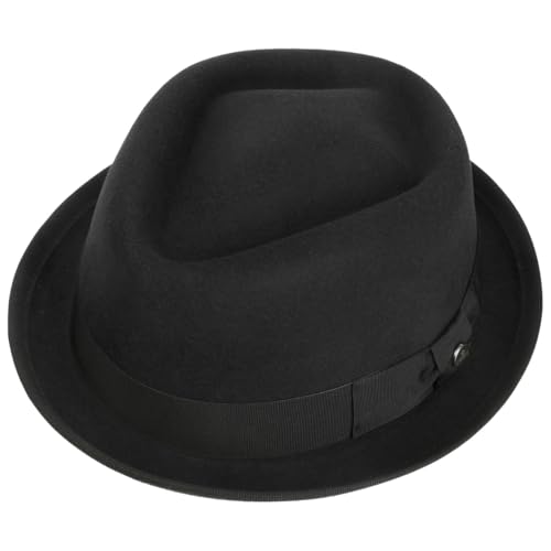Lierys Diamond Crown Pork Pie Hat Women/Men | - color: Black, size: 6 3/4-6 7/8