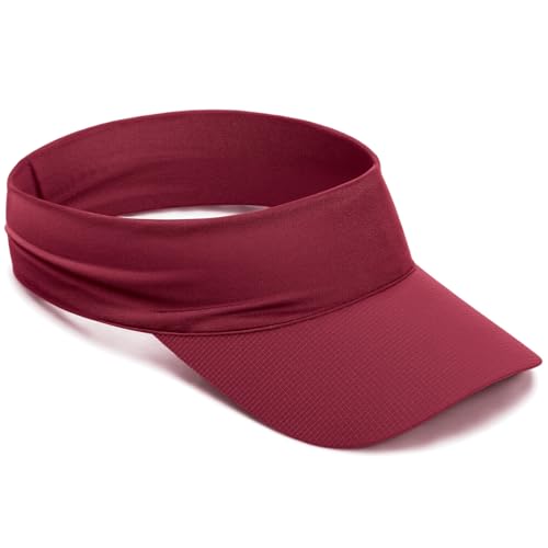 ROYBENS Cooling Visor Hat Women Men, Elastic Headband Sun Visor Golf Cap - color: Burgundy