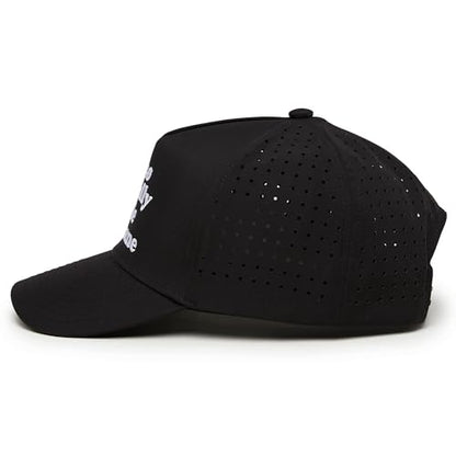 Funky Junque Mens High Crown Golf Hat, Performance Golf Cap - color: I'm So Mentally Stable It's Insane - Black