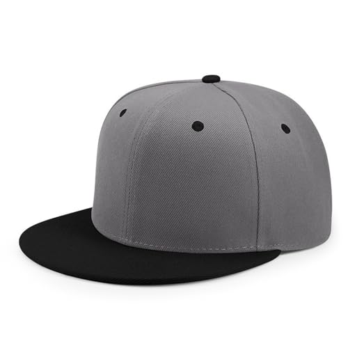 Back Closure Big Size Baseball Cap Hiphop Flat Peak Plain Sport Hats Oversize Large Men Fitted Caps - color: Black Gray