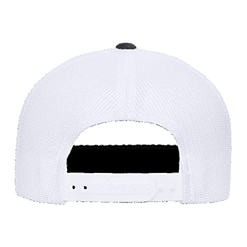 Yupoong Classic Mesh 6 Panel Retro Trucker Cap | Mid Profile Snapback - color: Black/White/Black