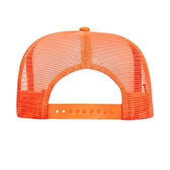 OTTO Neon Polyester Foam Front 5 Panel High Crown Mesh Back Trucker Hat - color: N. Orange