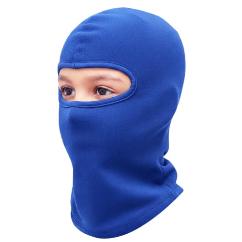 Kids Balaclava Ski Mask Winter Windproof Fleece Full Face Mask for Boy Girl - color: 2 Pack(blue+blue)