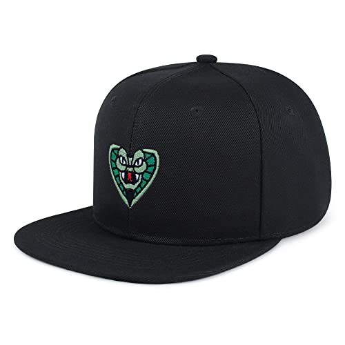 Snake Hip-Hop Snapback Hat Embroidered Baseball Cap Cobra - color: 04. Black