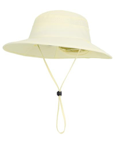 UPF50+ Sun Hat for Men Women,UV Protection Wide Brim Mesh Fishing Hat with Neck Flap for Outdoor Hiking - color: Beige