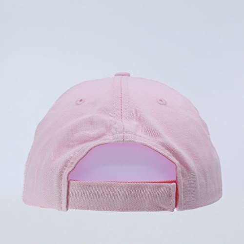 Plain Washed Cotton Adjustable 6 Panel Dad Hat Baseball Cap - color: Soft Pink/Soft Pink