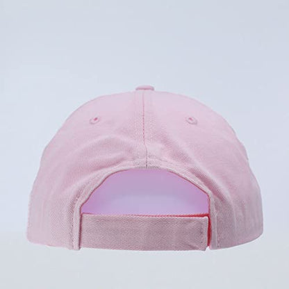 Plain Washed Cotton Adjustable 6 Panel Dad Hat Baseball Cap - color: Soft Pink/Soft Pink