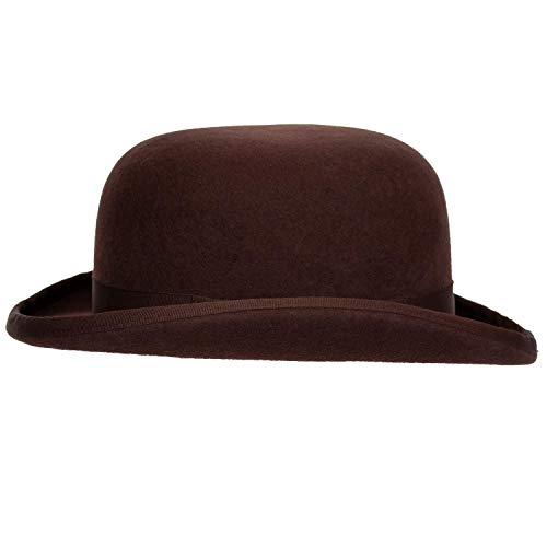 Levine Fleming Firm Felt Derby Bowler Hat 100% Wool (3+ Colors) - size: Medium