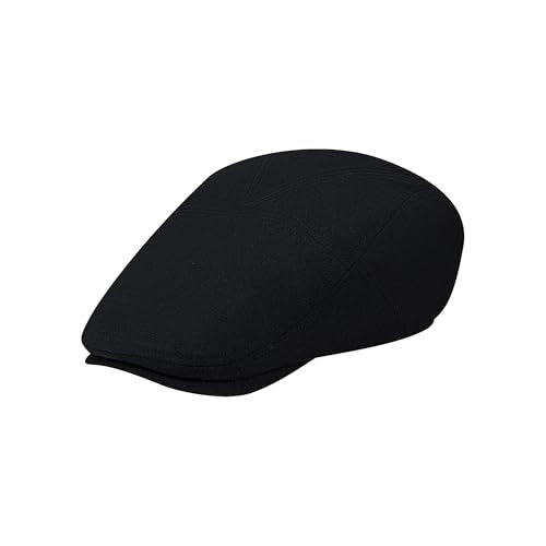 Men's Flat Cap Linen Blend Adjustable Newsboy Cap for Men Classic Cabbie Ivy Gatsby Irish Beret Cap Summer Hat - color: Black_aa, size: Medium