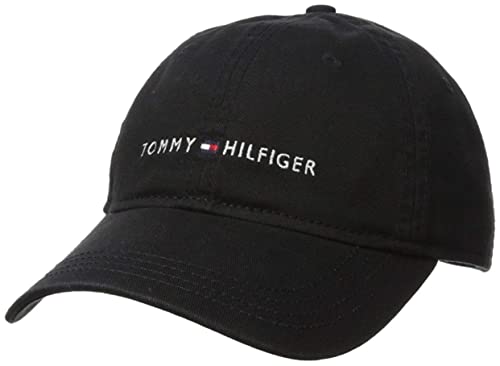 Tommy Hilfiger Men's Cotton Logo Adjustable Baseball Cap - color: Tommy Black