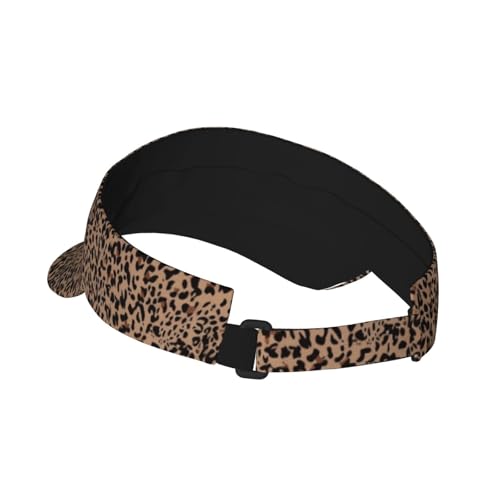 Unisex Sports Sun Visor Hats Adjustable Lightweight Packable Printed Empty Top Cap for Running Pickleball Golf Tennis - color: Classic Brown Leopard