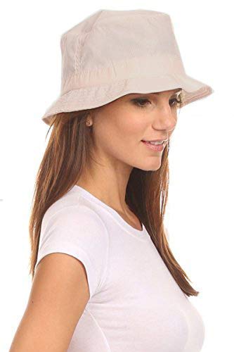 LL Unisex Packable Rain Hat Lightweight Year Round Use - 2 Sizes for Best Fit - color: Beige, size: Small-Medium
