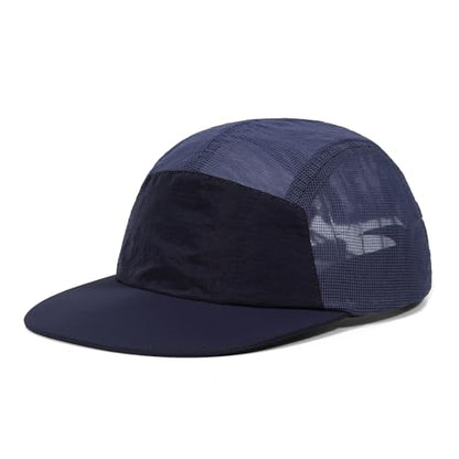 CLAPE Quick Dry Mesh 5 Panel Running Hat for Men, Lightweight Breathable Moisture-Wicking Baseball Cap for Hiking - color: Bs265p14-navy
