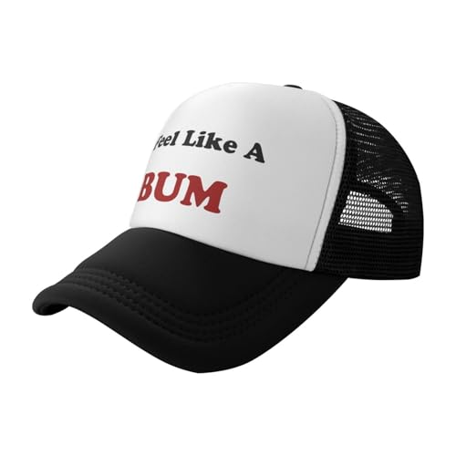 Funny Trucker Hat for Women Men Cute Humor Gag Hats Adjustable Mesh Caps - color: I Feel Like a Bum