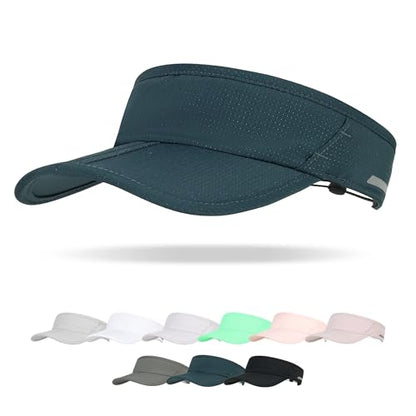 Sun Visor Caps Foldable Brim Adjustable Visor Hats for Women Men - color: 2# Teal