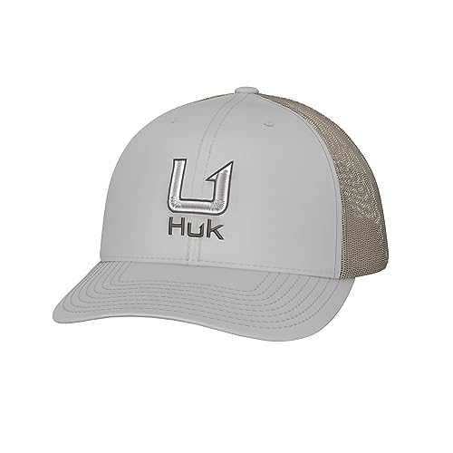 Mens Trucker Hat, Anti-Glare Snapback Fishing Hat for Men - color: Filled Barb U - Harbor Mist