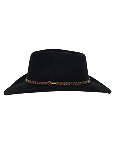 Outback Trading Company Men's 1153 Forbes Water-Repellent UV-Protective Australian Wool Western Cowboy Hat - color: Black, size: Medium