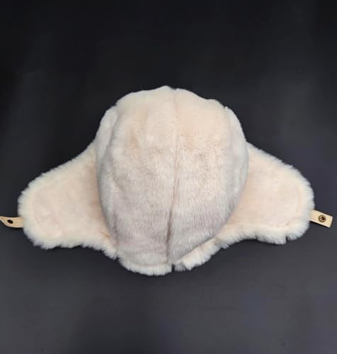 Women Winter Trapper Hat Ushanka Warm Sherpa Beanie Knit Ear Flap - color: Beige