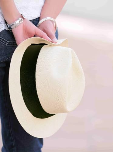 Gamboa Hatbands for Panama Hat Ribbon Hatband Cowboy Hats - color: Dark Green, size: Large