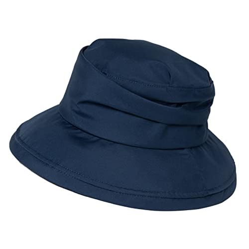 Comhats Women's Waterproof UPF 50+ Wide Brim Packable Rain Hat - color: 737_navy, size: X-Large