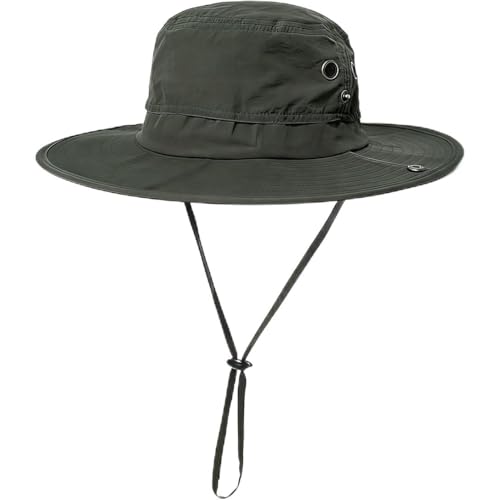 Plus Size XL XXL Sun Hats for Men Bucket Boonie UV Protection UPF50+ Waterproof Wide Brim Foldable Fishing Beach - color: Plc927army Green, size: Large-X-Large