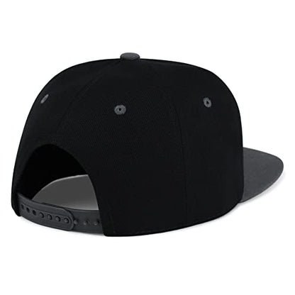 Flower Ornament Hip-Hop Snapback Hat Embroidered Baseball Cap Floral Embellishment - color: 18. Black/Grey