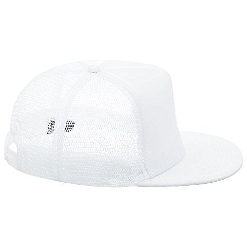 OTTO SNAP Round Flat Visor High Crown Mesh Back 5 Panel Trucker Snapback - color: White