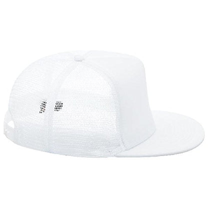 OTTO SNAP Round Flat Visor High Crown Mesh Back 5 Panel Trucker Snapback - color: White