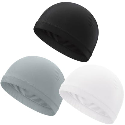 Cooling Skull Cap Cycling Motorcycle Hard Hat Helmet Liner Men - color: 3pcs (Black+light Gray+white)