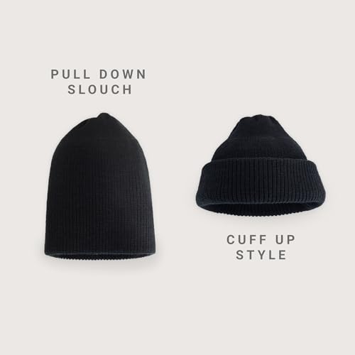 Fisherman Beanie Cuffed Knit Winter Hat Trawler Sailor Watch Cap Men Women - color: Classic (Black)
