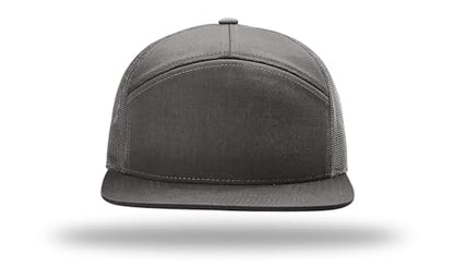 Richardson 168 Hi-Pro 7 Panel Adjustable Snapback Trucker Mesh Back Cap - color: Charcoal