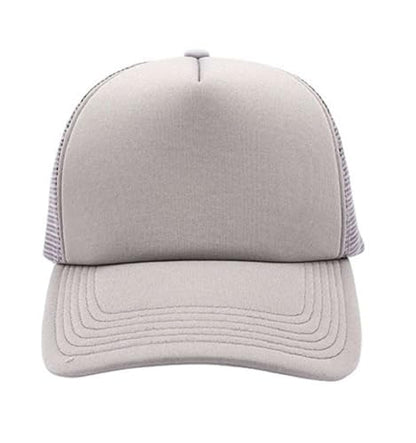 NYFASHION101 Plain Mesh Trucker Hat - Breathable 6-Panel Daily Snapback Cap, Customizable Ideal for DIY Embroidery & Patches - color: Light Gray