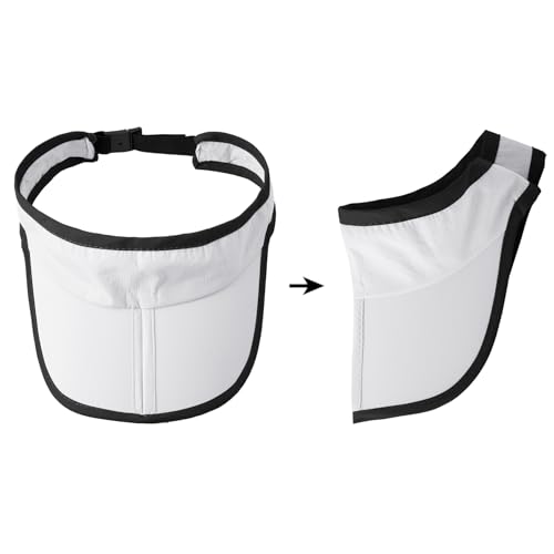 Jastore Kids Girls Boys Packable Hat Sun Visor Hats Quick Dry Sports Summer Golf Visor Hat - color: White