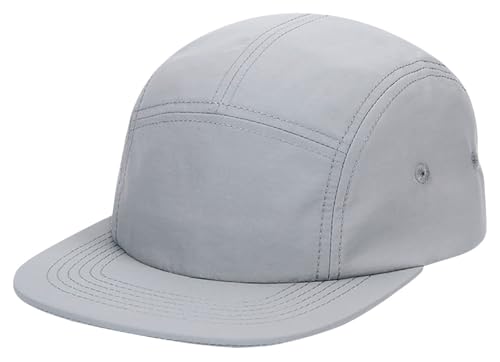 COOLSOME 5 Panels Hat Basic Daily Wear Breathable Quick Dry Cap - color: Gray+orange/M Size