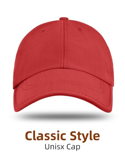 Rosoz Unisex Baseball Cap Vintage UPF 50+ Unstructured Men Women Dad Hat - color: Red